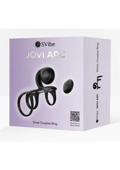 SVibe Snail JOVI Arc Rechargeable Silicone Couples Triple Cock Ring with Remote Control - Noir Haze