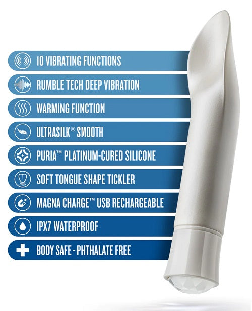 Oh My Gem Bold Rechargeable Silicone Vibrator - Diamond White