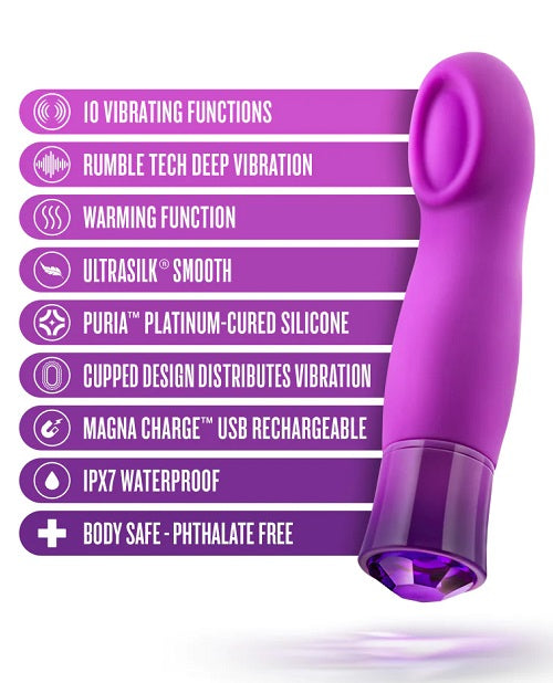 Oh My Gem Charm Rechargeable Silicone Vibrator - Amethyst Purple