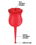Wild Rose Le Point Suction Vibrator - Red