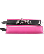 Rouge Padded Leather Adjustable Ankle Cuffs - Black and Pink