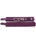 Rouge Plain Leather Adjustable Ankle Cuffs - Purple