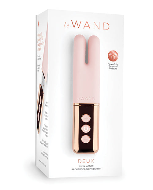 Le Wand Deux Chrome Twin Motor Rechargeable Vibrator - Rose Gold