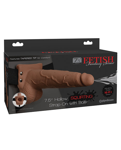 Fetish Fantasy Series 7.5" Hollow Squirting Strap On w/Balls