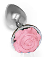 The 9's - The Silver Starter Rose Stainless Steel Butt Plug - Pink
