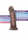 Au Naturel - 8 Inch Dildo with Suction Cup - Chocolate