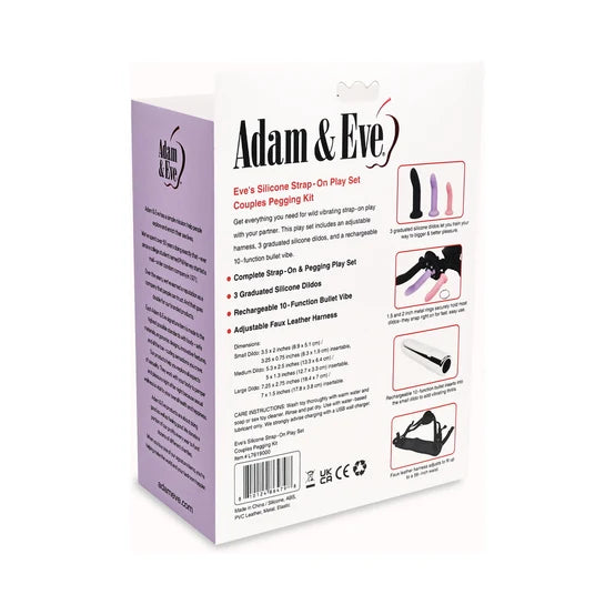 Adam & Eve Eve's Silicone Strap On Play 5-Piece Set