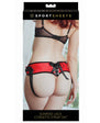 SS Sunset Lace Corsette Adjustable Strap-On Harness Red