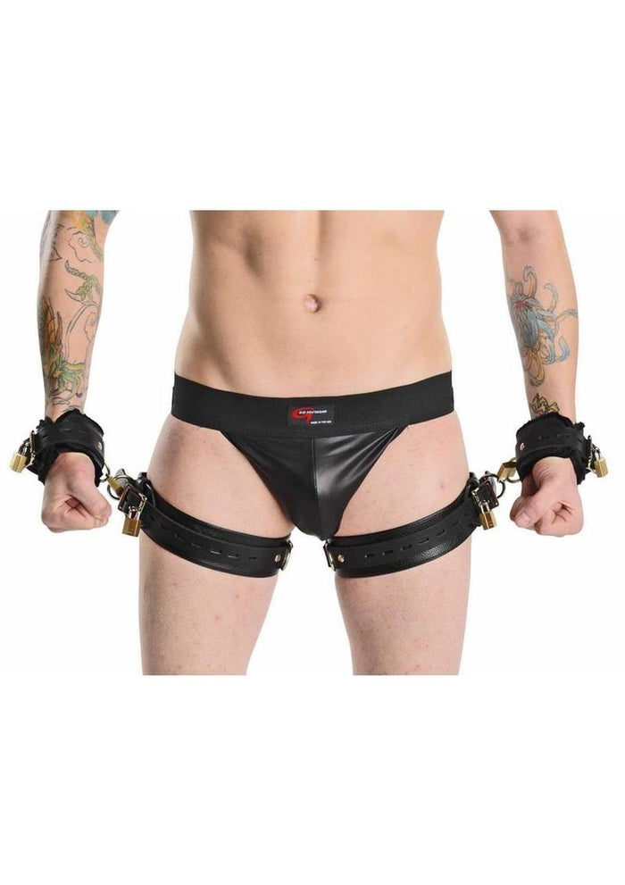 Strict Leather Deluxe Locking Thigh Cuffs - Black