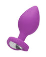 Flexible Diamond Heart Butt Plug Purple Extra Large