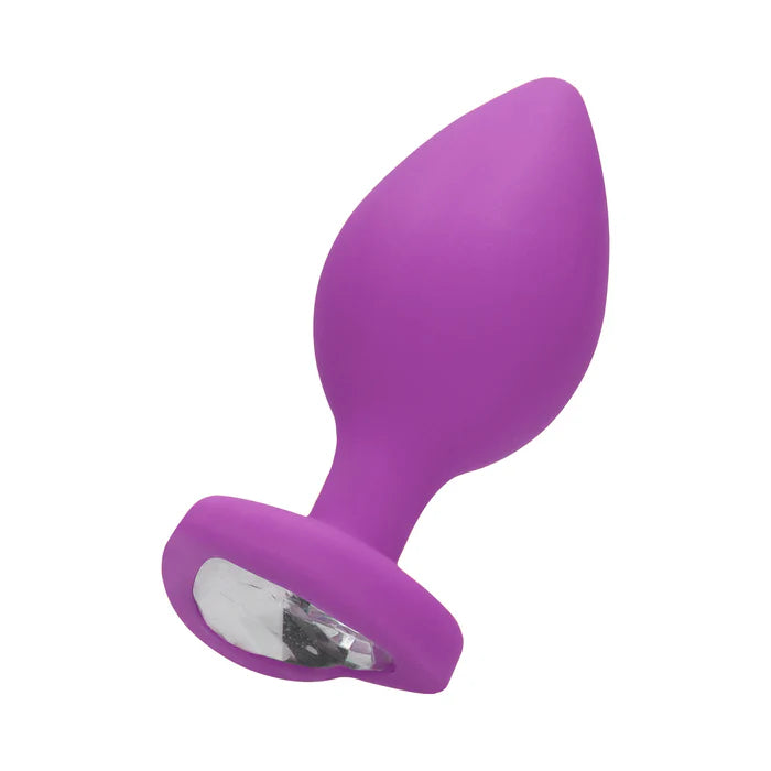 Flexible Diamond Heart Butt Plug Purple Extra Large