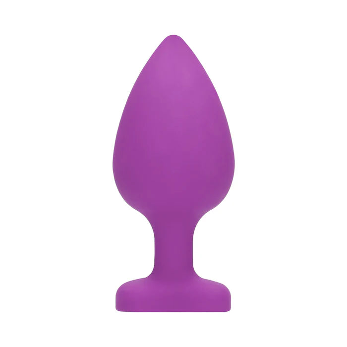 Flexible Diamond Heart Butt Plug Purple Extra Large