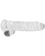 RealRock Crystal Clear Realistic 9 in. Dildo With Balls and Suction Cup Clear