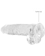 RealRock Crystal Clear Realistic 9 in. Dildo With Balls and Suction Cup Clear