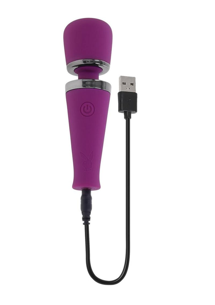 Playboy Mic Drop Rechargeable Silicone Wand - Purple