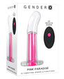 Gender X Pink Paradise Rechargeable RC Vibrating Curved Anal Plug Clear/Pink