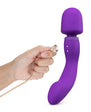 Wellness Dual Sense Rechargeable Silicone Dual Ended G-Spot & Wand Vibrator Purple