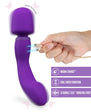 Wellness Dual Sense Rechargeable Silicone Dual Ended G-Spot & Wand Vibrator Purple
