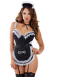 Dreamgirl Maid Costume Ruffled Teddy with Apron OS