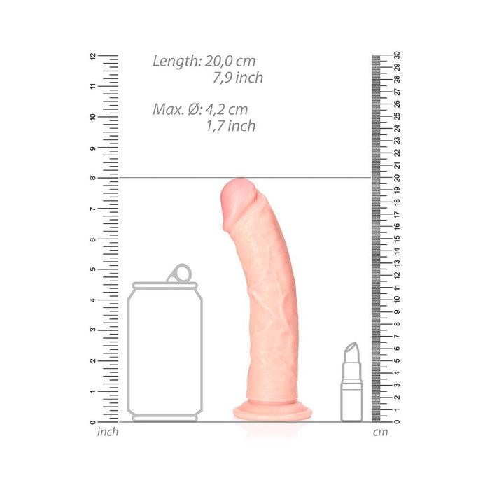 RealRock Realistic 7 in. Curved Dildo With Suction Cup