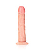 RealRock Realistic 8 in. Curved Dildo With Suction Cup Beige