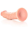 RealRock Realistic 8 in. Curved Dildo With Suction Cup Beige