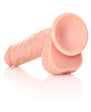 RealRock Realistic 7 in. Straight Dildo With Balls and Suction Cup Beige