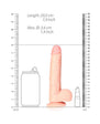 RealRock Realistic 7 in. Straight Dildo With Balls and Suction Cup Beige