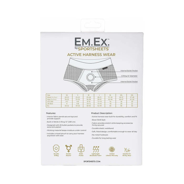 Sportsheets Em.Ex. Fit Harness Fishnet Blk Asst Sizes