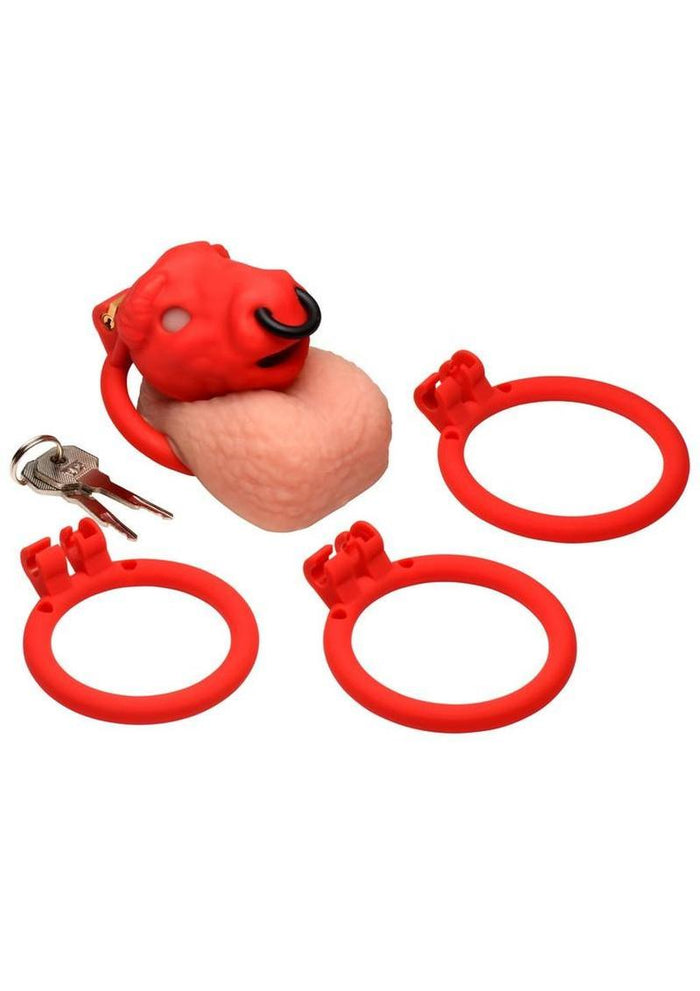 Master Series Bull Chastity Cage - Red