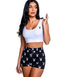 Playboy Slumber Bunny Set (2 Piece) Black/White