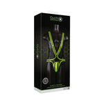 Ouch! Glow in the Dark Bonded Leather Full-Body Harness Neon Green