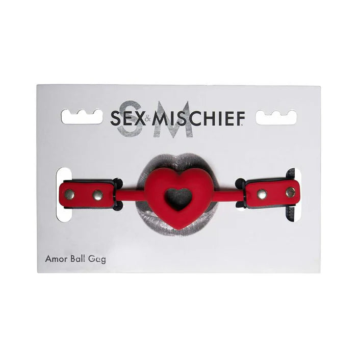 SS Amor Breathable Heart-Shaped Ball Gag Red