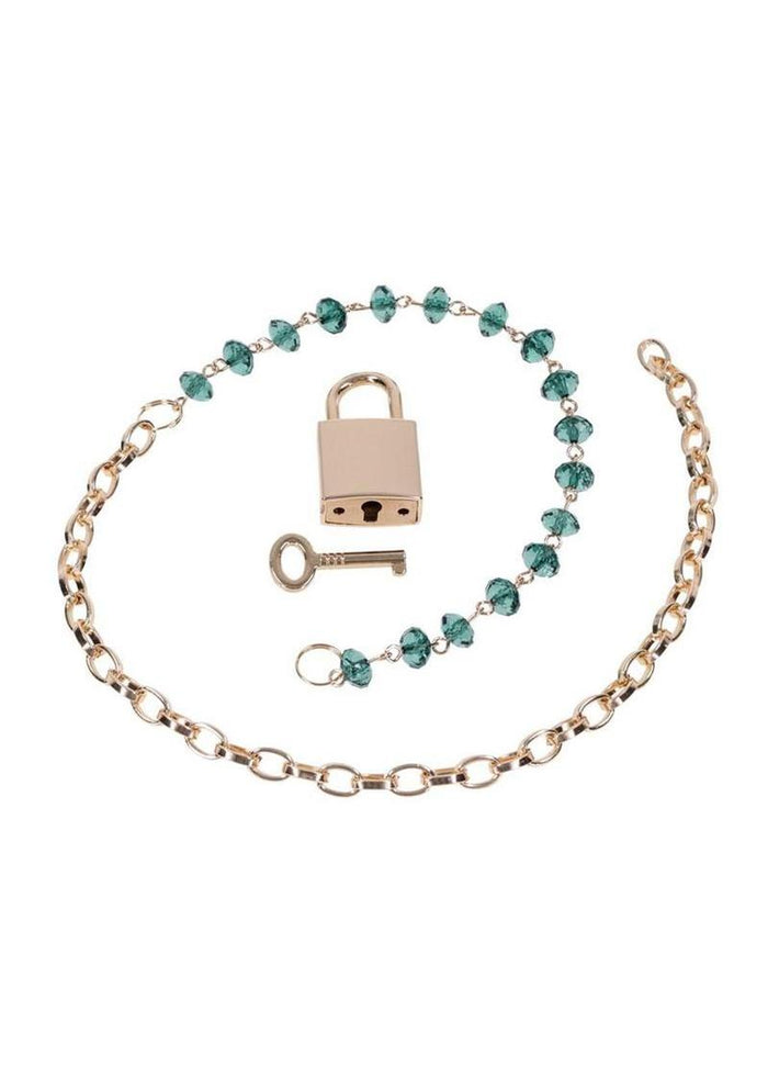 Sex & Mischief Indica Crystal Day Collar - Green/Gold