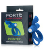 Forto Pointer Vibrating Dual C-Ring w/ External Stimulator Blue