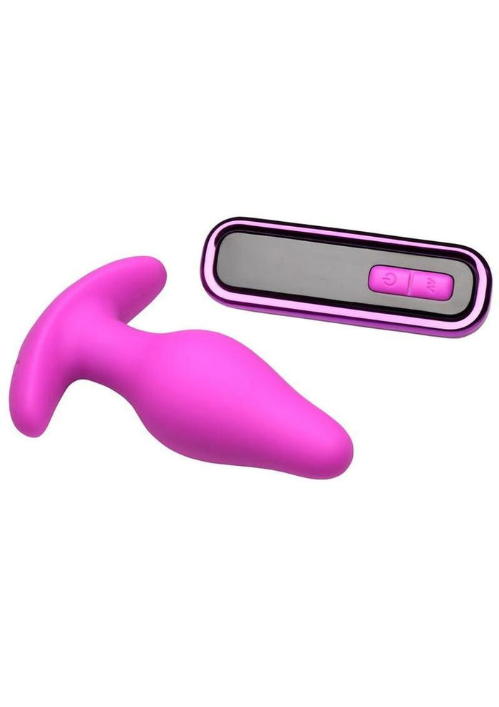 Bang! Vibrating Rechargeable Butt Plug w/ Digital Remote Purple