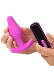 Bang! Vibrating Rechargeable Butt Plug w/ Digital Remote Purple
