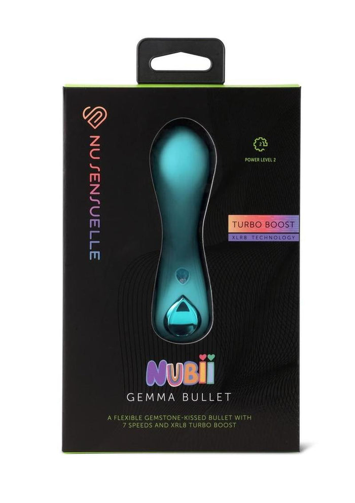 Nu Sensuelle Nubii Gemma Turbo Rechargeable Silicone Bullet Vibrator - Blue