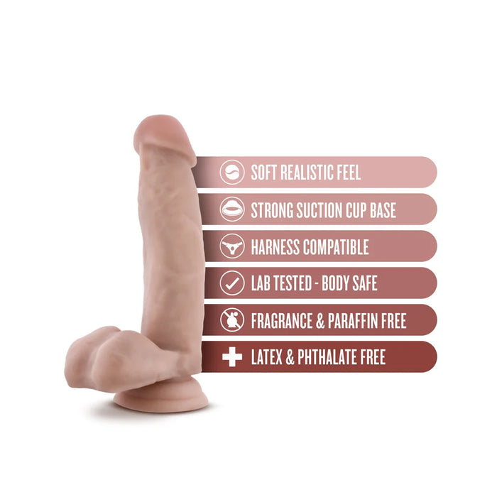 Dr. Skin Dr. Mark 7 in. Dildo with Balls Beige