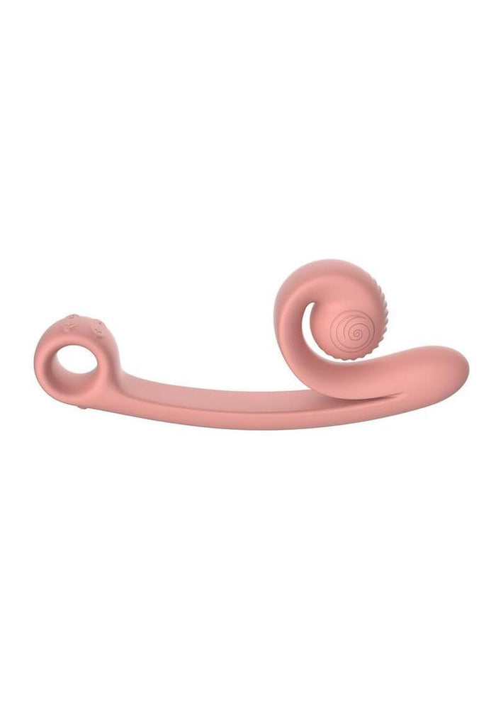SVibe Snail CURVE Rechargeable Silicone Vibrator with Clitoral Stimulator - Peach