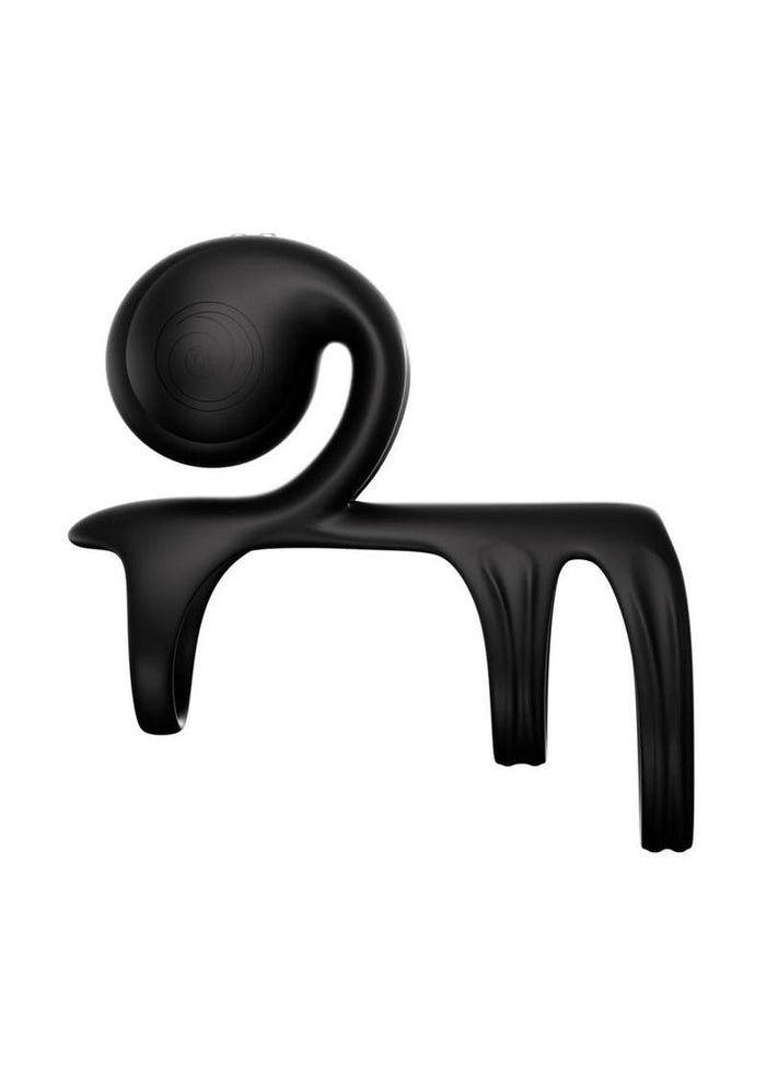 SVibe Snail JOVI Arc Rechargeable Silicone Couples Triple Cock Ring with Remote Control - Noir Haze