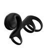 SVibe Snail JOVI Arc Rechargeable Silicone Couples Triple Cock Ring with Remote Control - Noir Haze