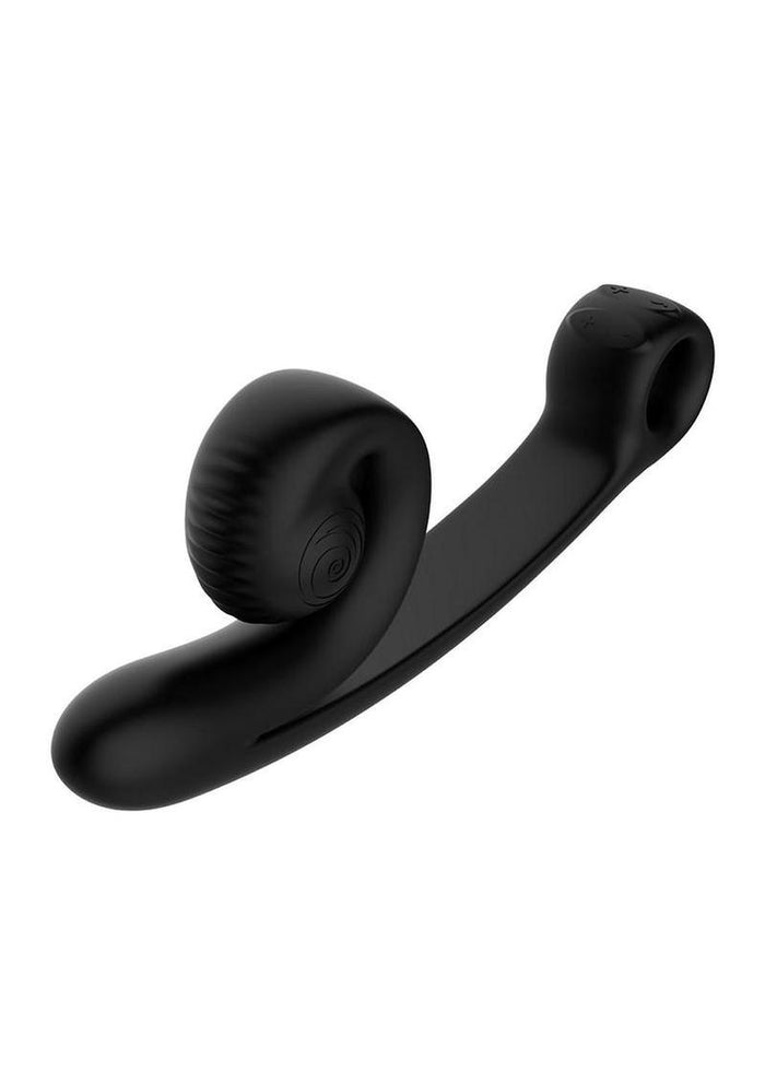 SVibe Snail CURVE Rechargeable Silicone Vibrator with Clitoral Stimulator - Black