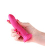 Royals Charlie 5 in. Metallic Curved Dildo Pink