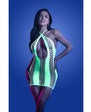 Fantasy Lingerie Glow Synthesize UV Reactive Seamless Keyhole Dress O/S