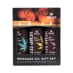 Earthly Body Hemp Seed Massage Oil Trio Gift Set