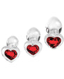 A&E Red Heart Gem Glass Plug Set
