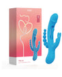 Trilux Kinky Finger Rabbit Vibrator with Anal Beads Blue