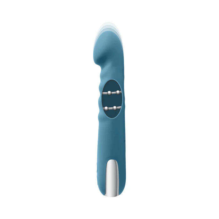 EV Queen Of All Trades Thrusting & Rotating Vibrator Teal