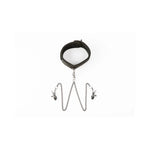 SEI MIO Twin Tweaks Velvet Collar with Nipple Clamps